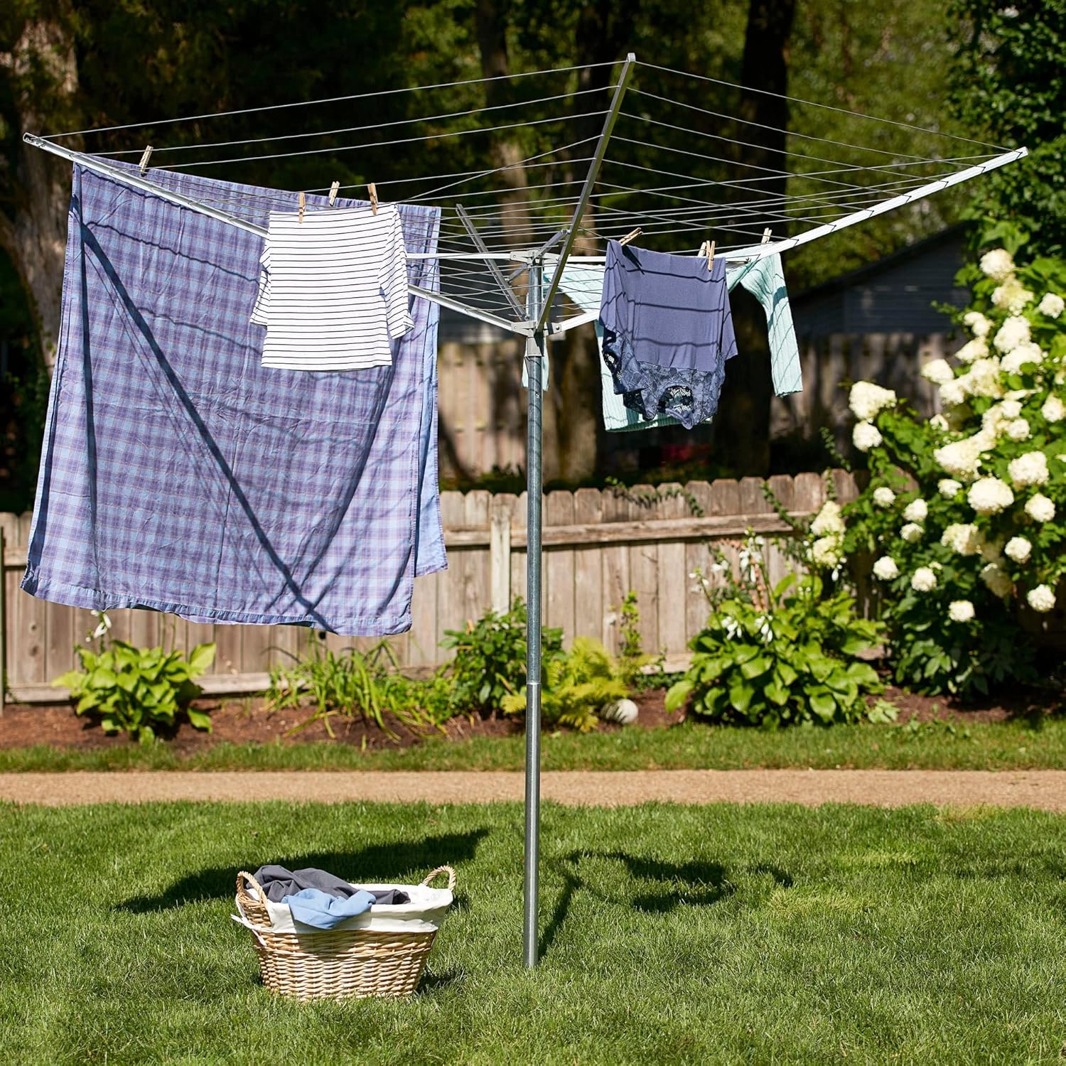 Arm Rotary Minky Clothes Airer Outdoor Arm Washing Line 4-Arm 50m