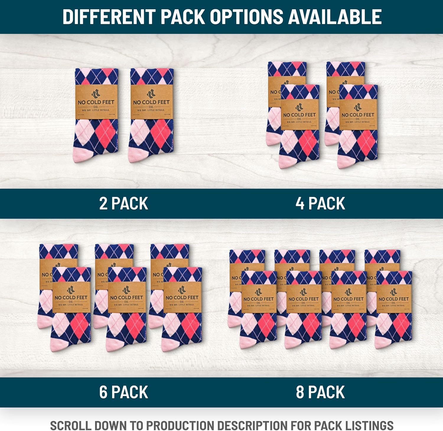 No Cold Feet Men’s Pink Dress Socks – Classic Soft Crew Dress Socks, All-Day Comfort for Work, Business or Weddings - Image 2