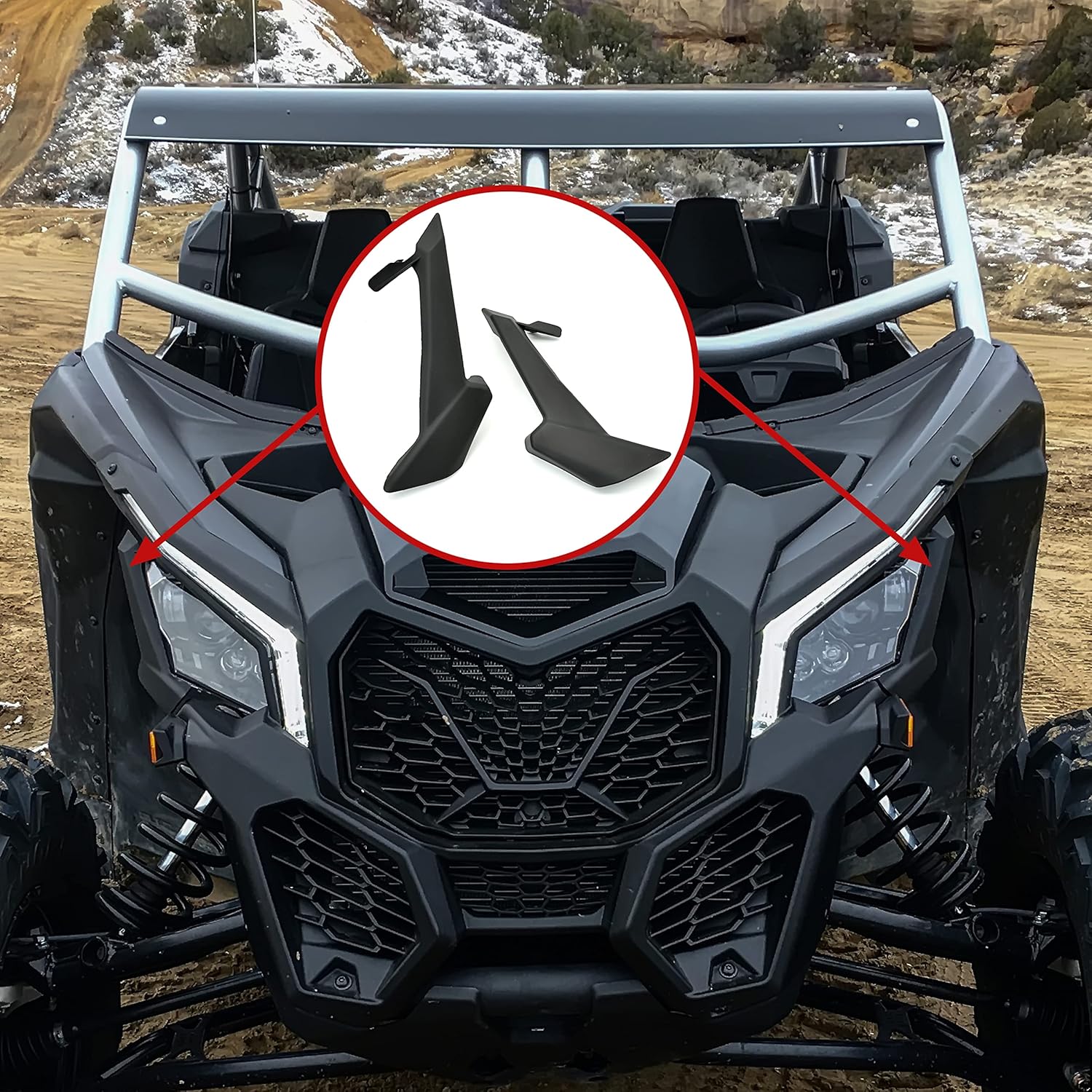SAUTVS Left & Right Headlight Covers Trim for Can Am X3, Front Head Lamps Head Light Cover Bezel for Can-Am Maverick X3 XDS XRS Max Turbo R 2017-2025 Accessories (2PCS, Replace #705010628,705010629)