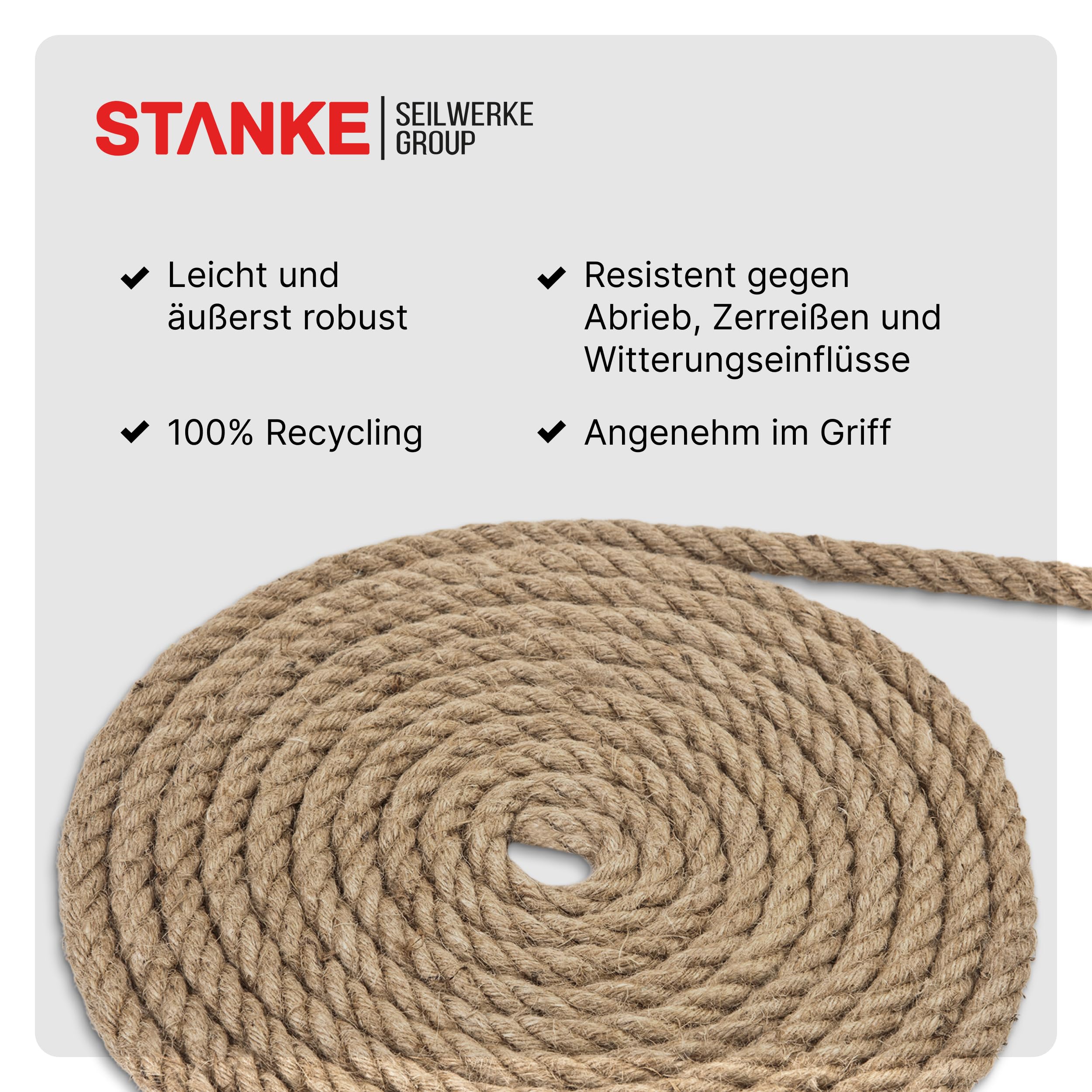 Produktbild von HAEST Stabiles Tauziehseil Aus Jute, 22 Meter Länge Und 25 Millimeter