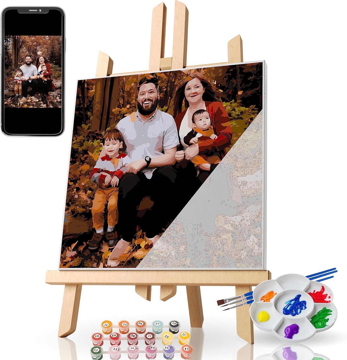 Amazon.com: Dazella Custom Paint by Number from Photos, DIY Canvas ...