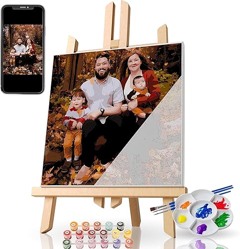 Miniatura 1 de Dazella Pintura personalizada por números a partir de fotos, pintura de lienzo de bricolaje por números para principiantes, kits de pintura al óleo