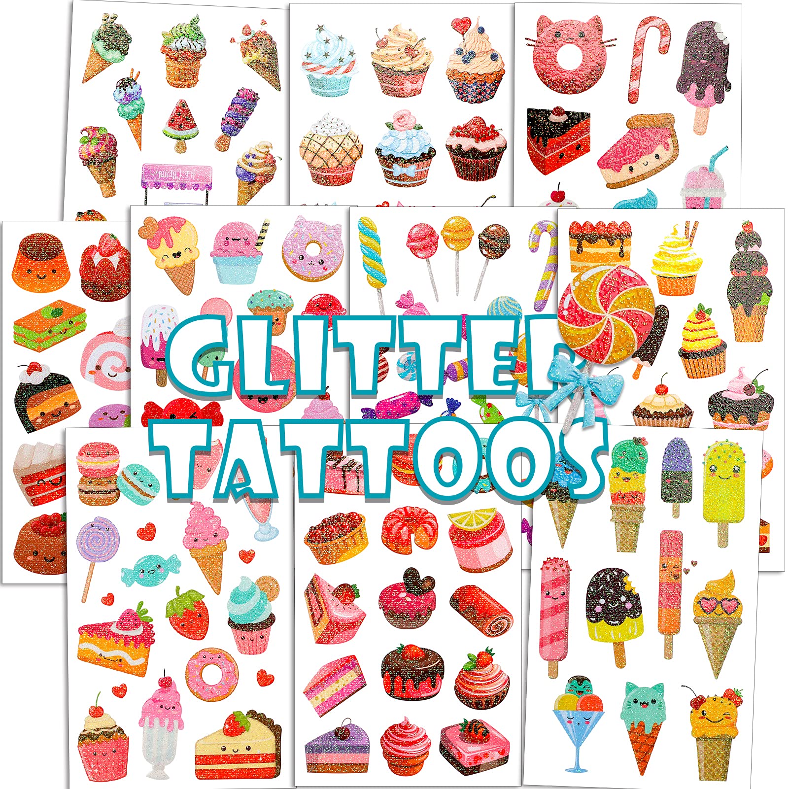 Buy Glitter Temporary Tattoos for Kids,Konsait 145 pcs Glitter Flash