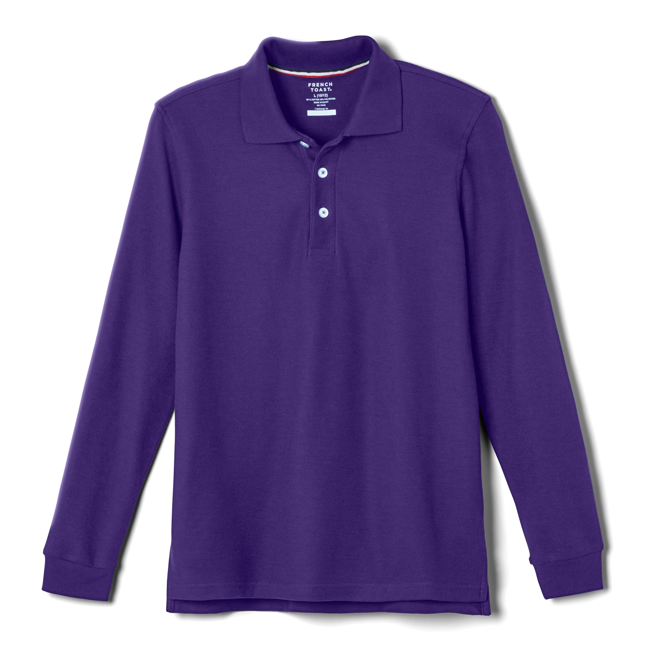 French Toast Boys Pique Polo School Uniform Shirt with Long Sleeves for Boys and Girls