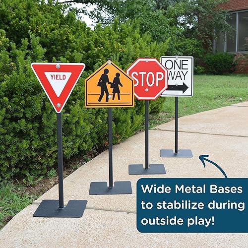 Miniatura 3 de Children's Factory Juego de señales de tráfico, juego de 4 señales, AFB2600, equipo de juego al aire libre para niños, cuidado diurno y actividad de