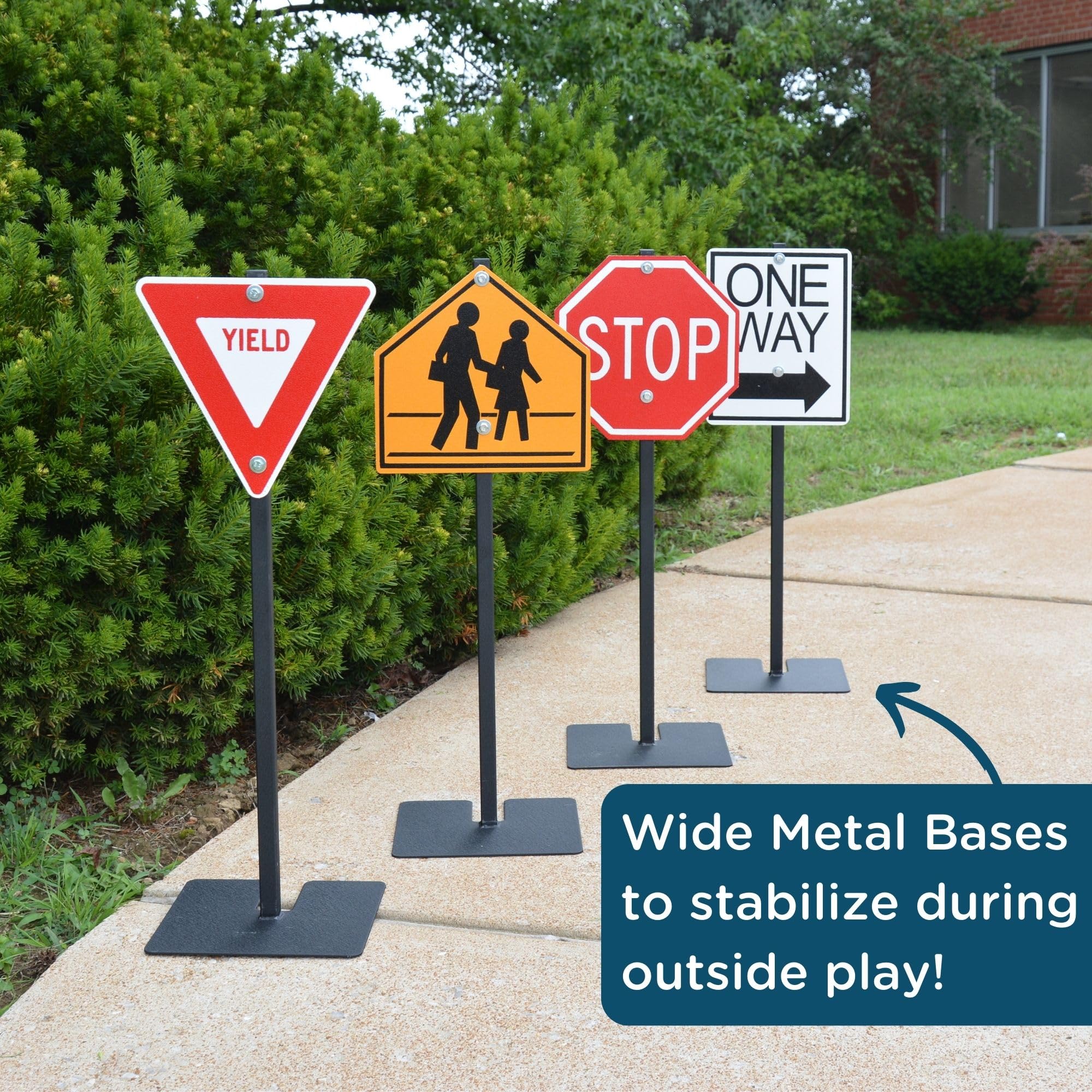 Children's Factory Traffic Signs Set of 4, Outdoor Play Equipment for Daycare, Preschool, Playground, Kids Playhouse - Image 3