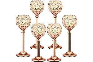 Rose Gold Centerpiece with Crystal Candle Holders