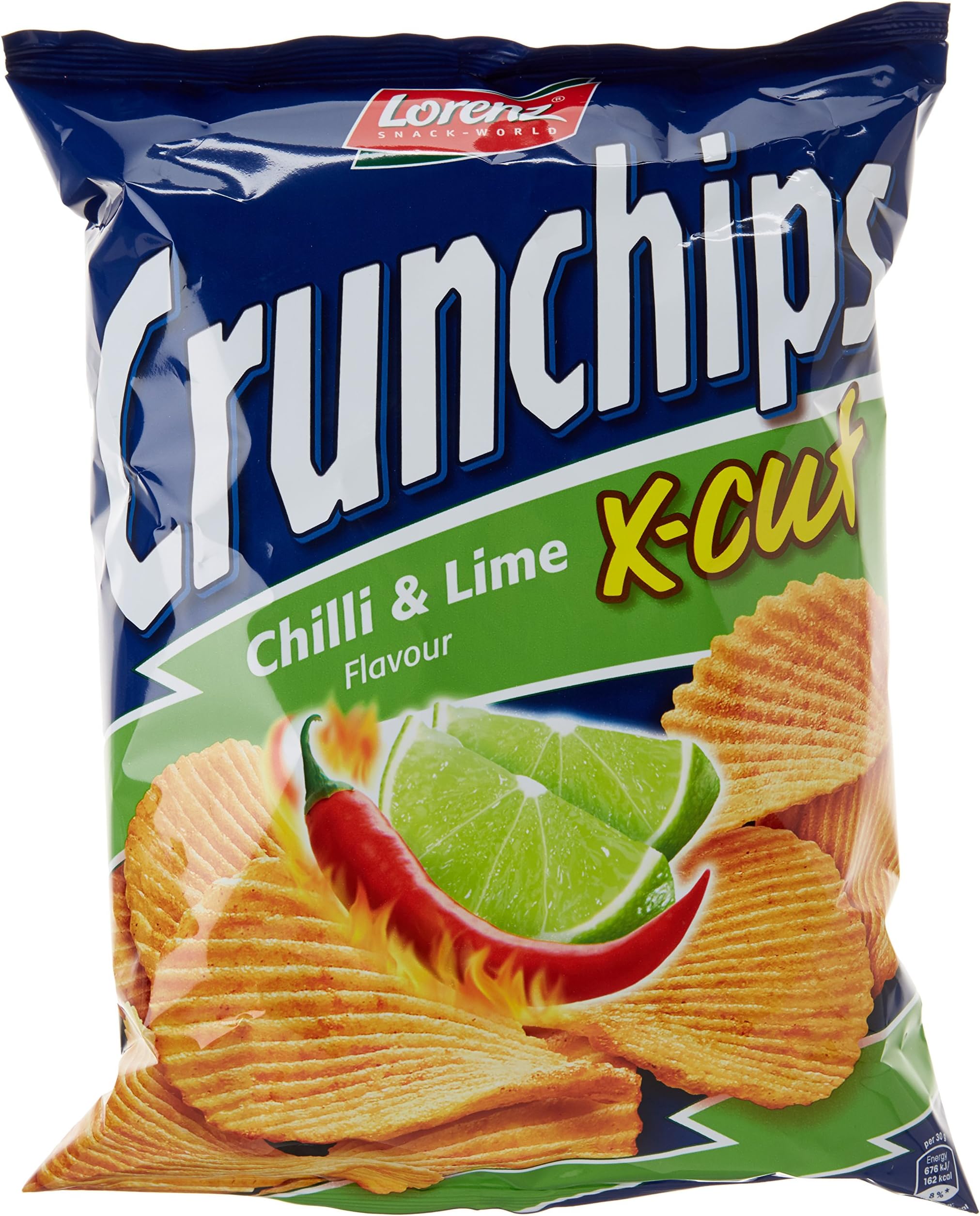 Lorenz Crunchips X Cut Chilli and Lime 150 g (Pack of 16)