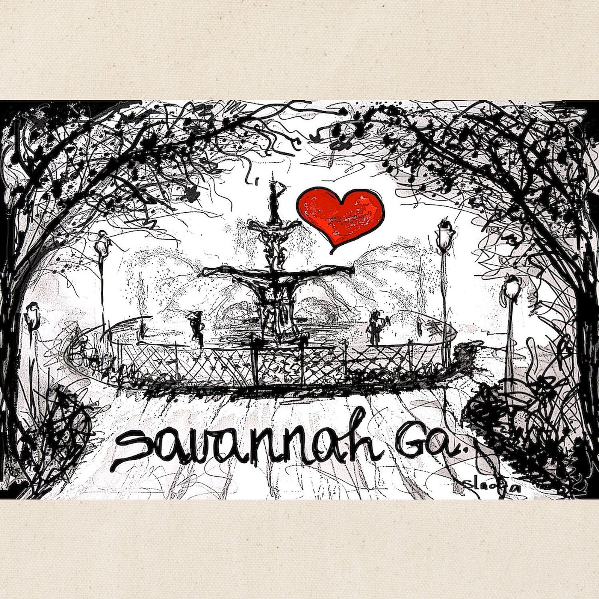 CafePress Savannah Georgia Greetings Tote Bag - Natural Canvas Reusable Bag For Shopping