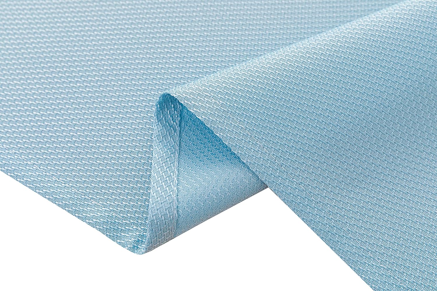 Biscaynebay Textured Fabric Round Tablecloths 60 Inches in Diameter, Light Blue Water Resistant Tablecloths for Dining, Kitchen, Wedding, Parties etc. Machine Washable : Home & Kitchen