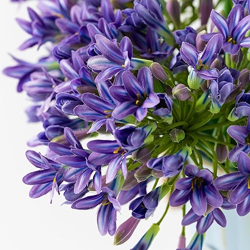 Miniatura 3 de TOPIA Agapanthus - Agapanthus artificial de agapanthus artificial de agapanto, lirio afreciano sintético, tallo de flores de Agapanthus (6 piezas)