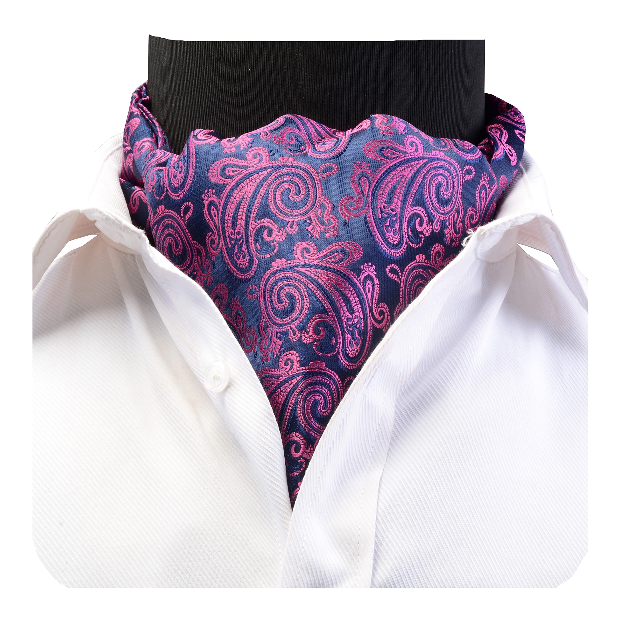 mippo Men's Ascot Paisley Floral Jacquard Woven Gift Cravat Tie-picture-43