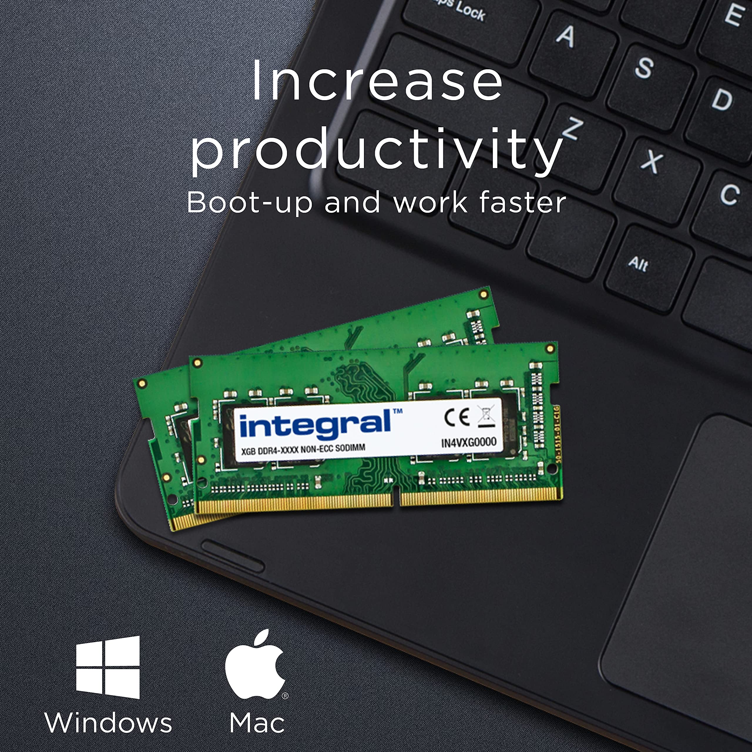 Integral 64GB Kit (2x 32GB) DDR4 SO-DIMM RAM 3200MT/s PC5-25600 Niet-gebufferde Niet-ECC 1.2V CL22 Laptop/Notebook/Macbook/Tablet/NUC/NAS Geheugenmodule