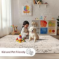 Vista 6 de nuLOOM Freja Faded Floral Area Rug, 4x6, Beige