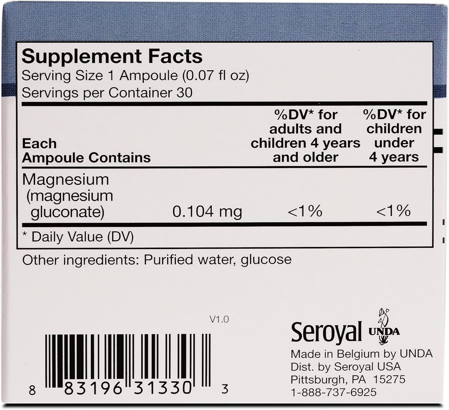 UNDA GAMMADYN Mg | Magnesium Oligo-Element Supplement | 30 Ampoules