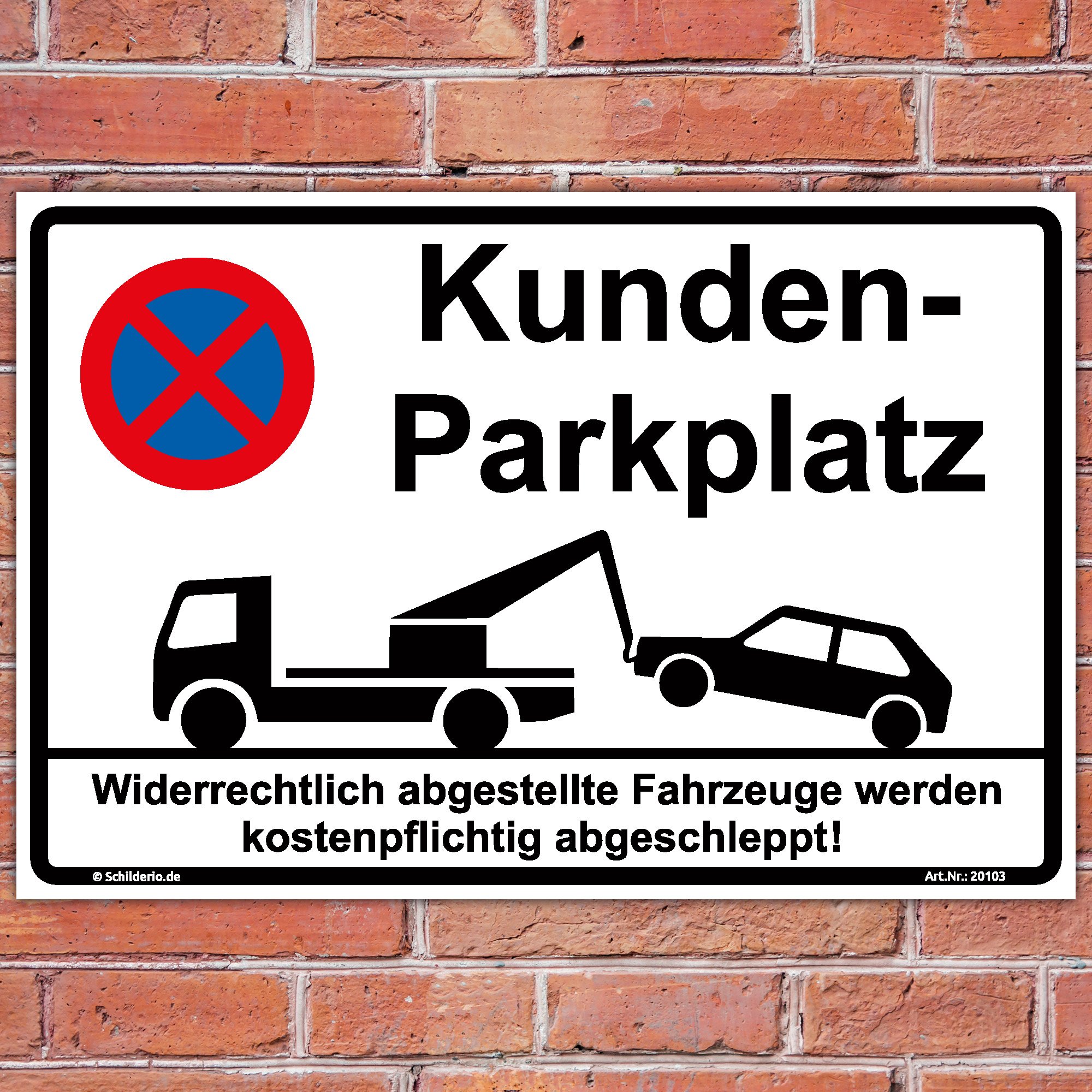 Schild Kundenparkplatz Hinweisschild 600x400mm stabile Aluminiumverbundplatte 3mm stark, inkl. 4 Eckbohrungen
