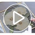 Double Glass Frame for Pressed Flowers, Leaf and Artwork - Set of 2 Hanging Picture Frames, Tempered Glass Floating Pressed Flower Frames, Large Rectangular Wall Decor Photo Display, Clear Metal Glass Frames with Chain (8x10, Gold)