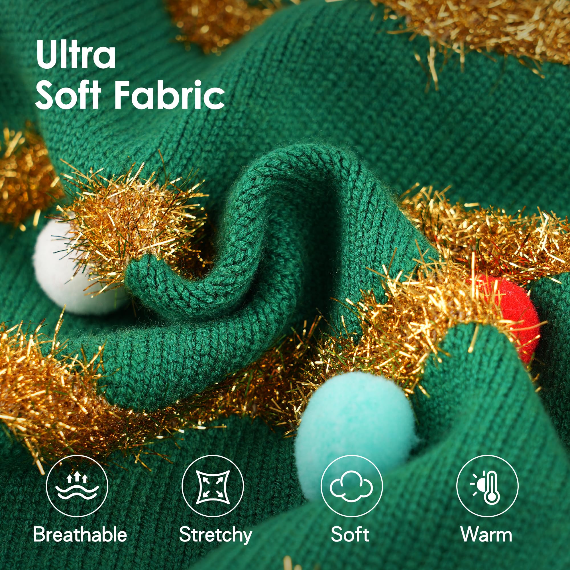 Hunde-Pullover mit Schneemann-Motiv, Weihnachtsbaum, Größe 3XL