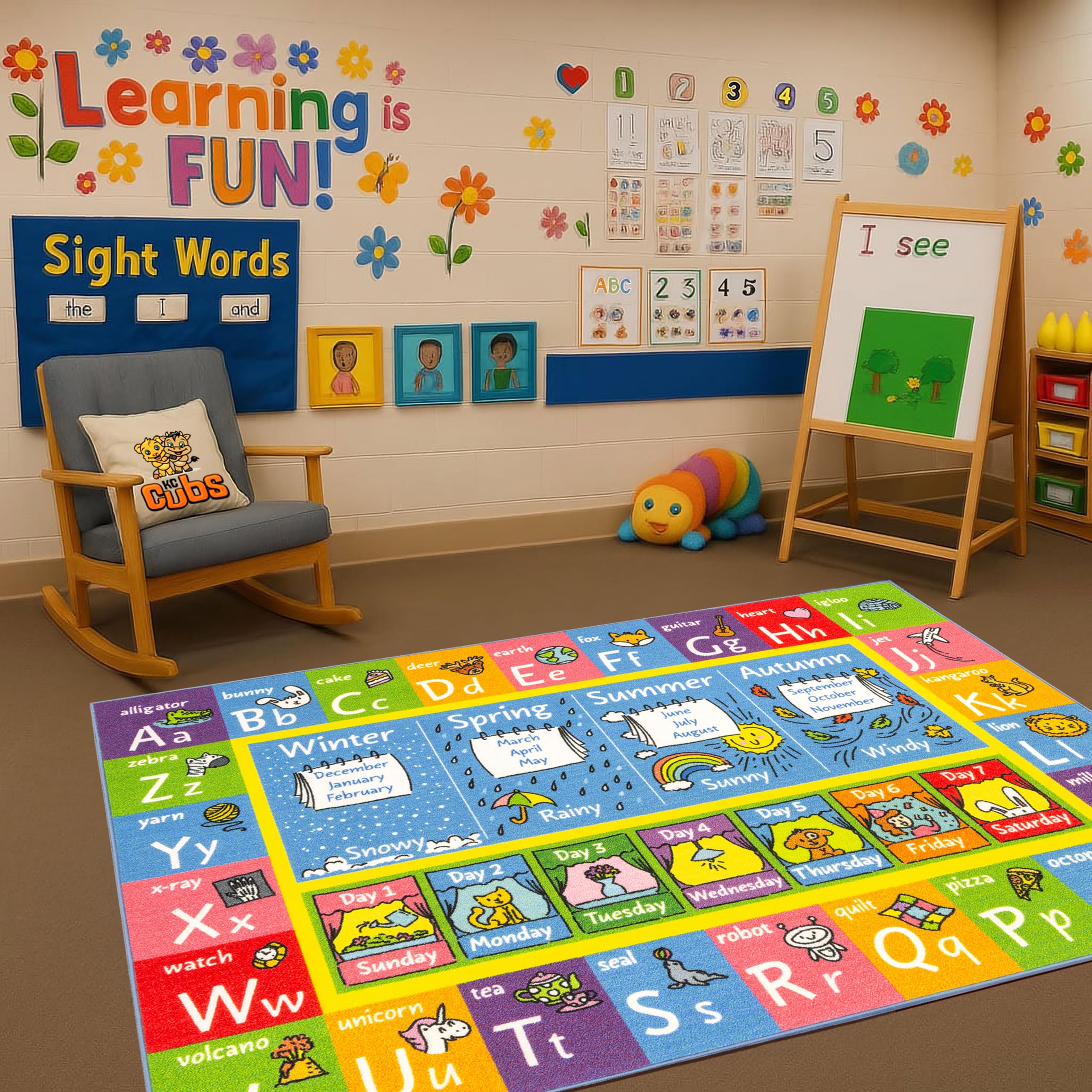 KC Cubs 8x10 Educational Rug