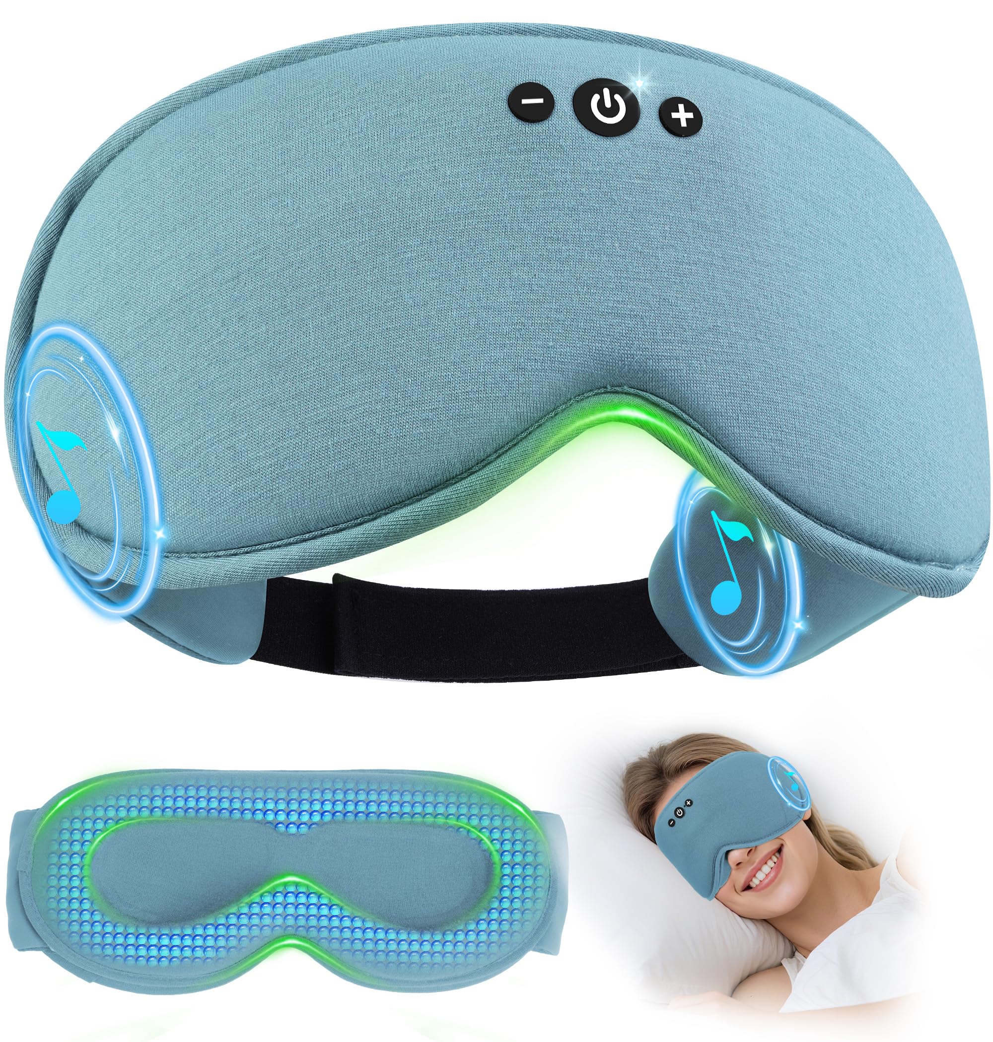 LC-dolida Bamboo Cotton Weighted Bluetooth Sleep Mask