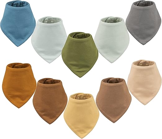 Tiny Twinkle Bandana Scarf Bibs - Water Resistant and Absorbent Infant Drool and Teething Baby Bibs