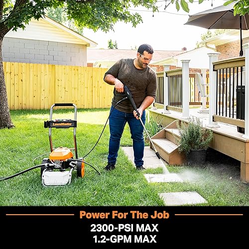 Miniatura 3 de LawnMaster LT2100B Lavadora a presión eléctrica 2300 PSI MÁX 13 Amp 1.2 GPM Certificada CSA con 5 boquillas Organización de almacenamiento potente
