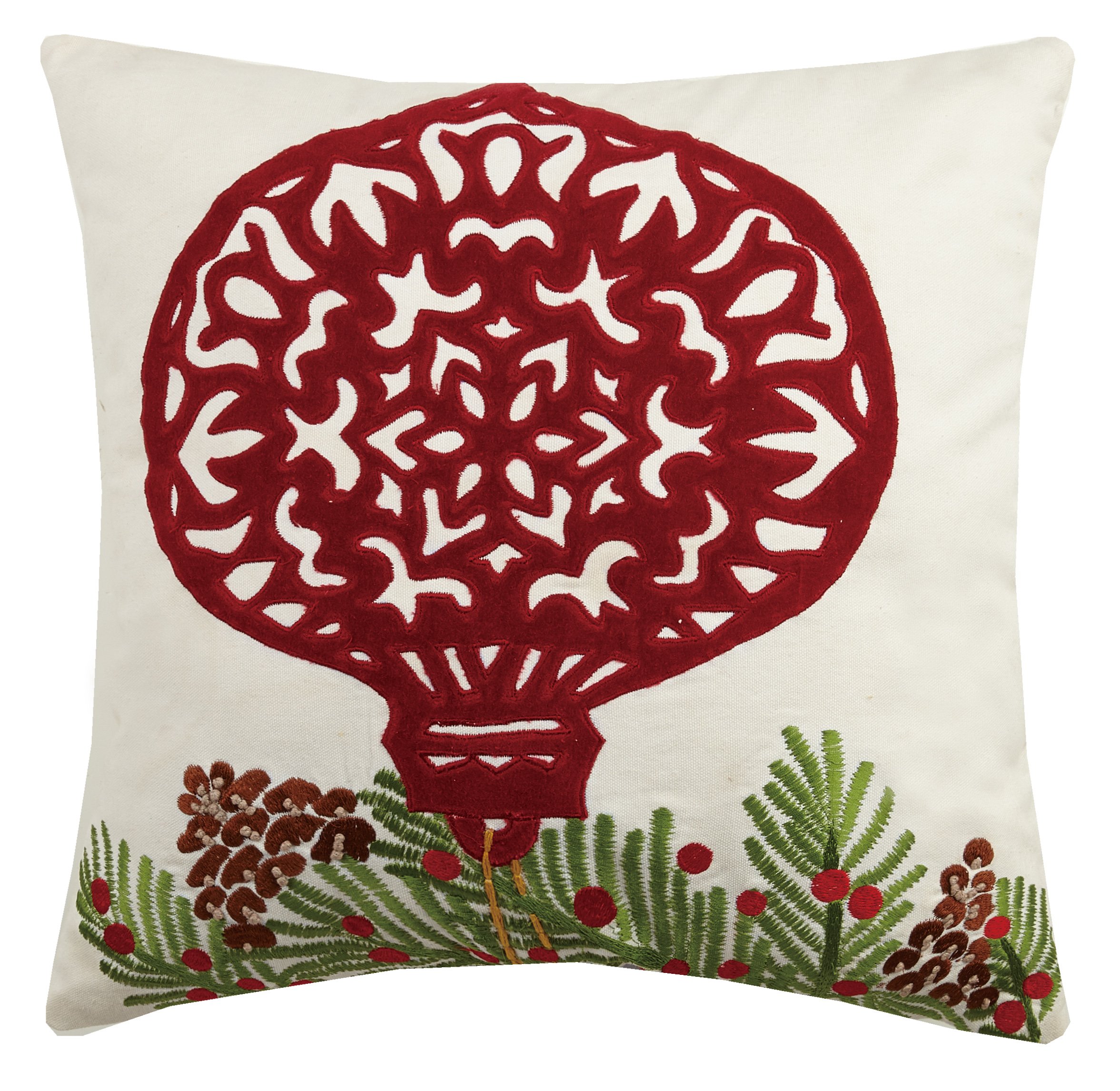 Peking HandicraftApplique Ornament Pillow, Multicolored