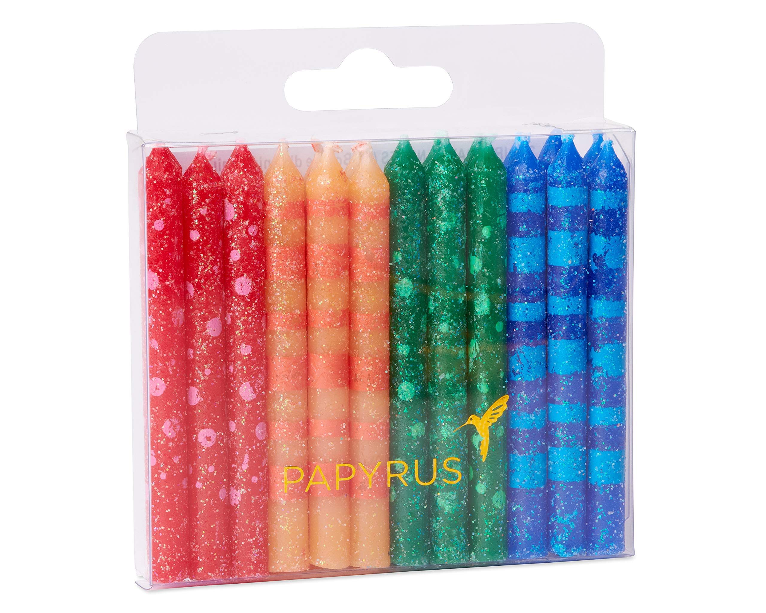Papyrus Birthday Candles, Stripe & Polka Dot (24-Count)