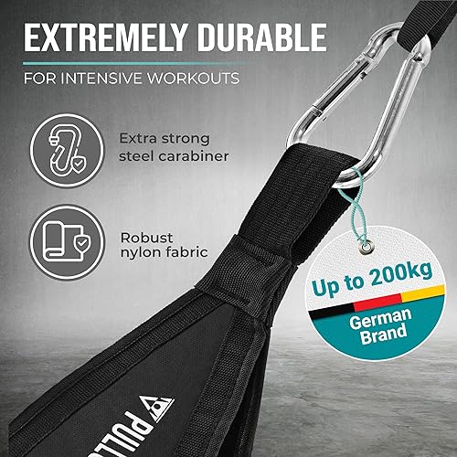 Miniatura 3 de PULLUP & DIP Correas abdominales, eslingas abdominales prémium para entrenamiento abdominal, correas acolchadas de entrenamiento para abdominales,