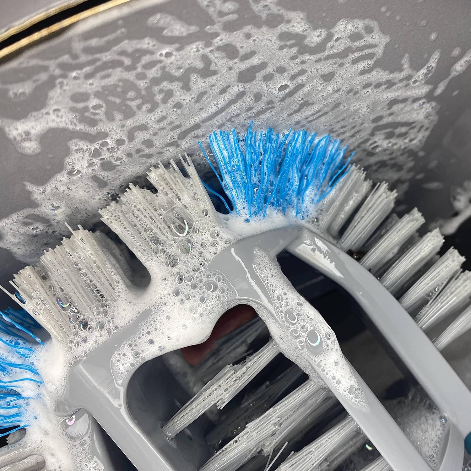 Knife Scrub Brush Kitchen Sink Cutlery Cleaner-Wash Dish,Bowl,Plates-Commercial Bar Plate,Silverware,Utensil Scrubber- Suction Eco Brushes Handheld Brash Dishwashing Tool for Easy Wash by SINK N' SPIN : Health & Household