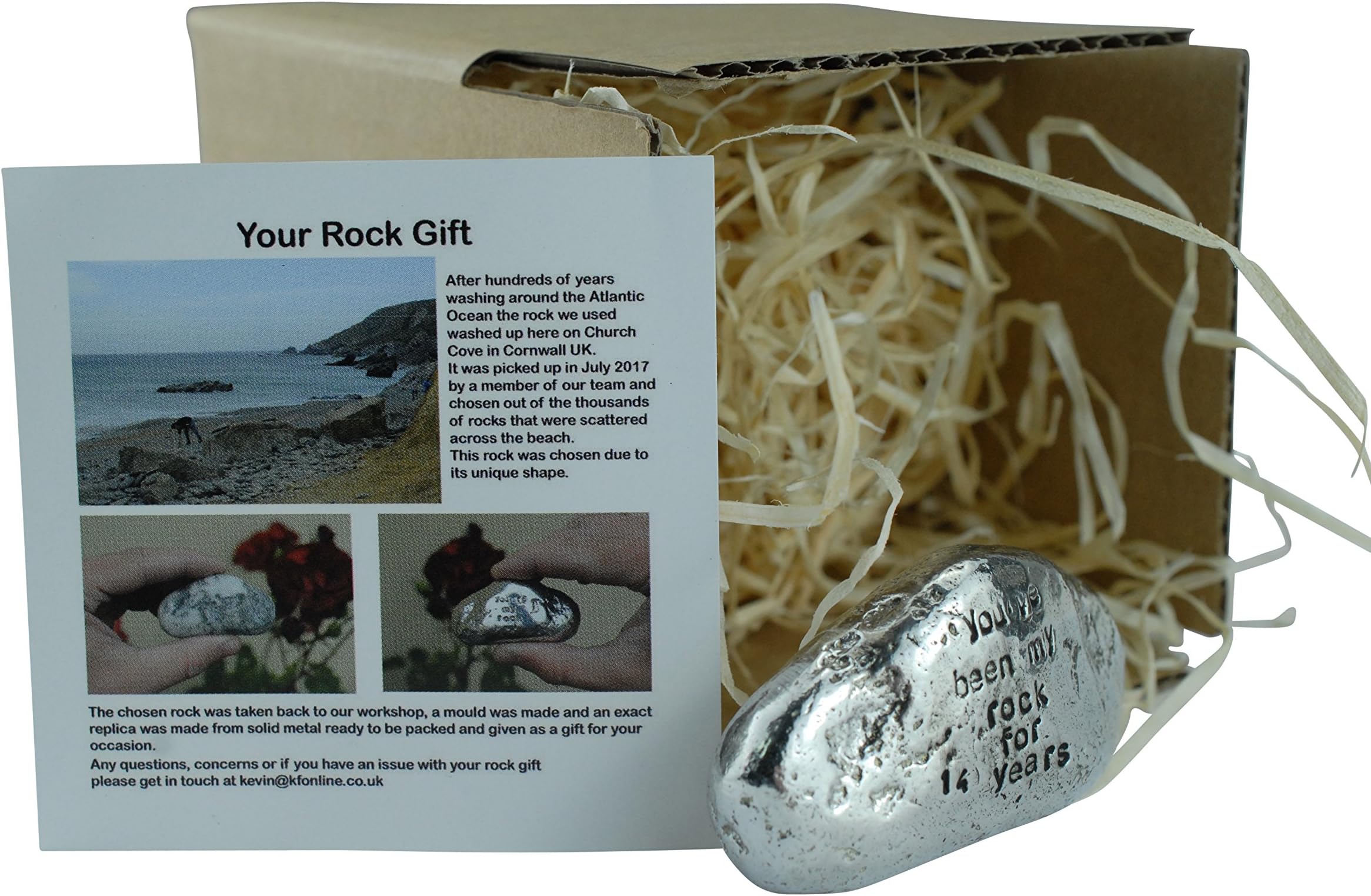Pirantin 14th for Men Ornament - You've Been My Rock for 14 Years - Solid Metal Heavy Rock
