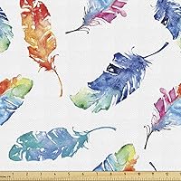 Vista 37 de Ambesonne Tela de Fiesta Popstar por Yarda, Estilo de Dibujos Animados Garabatos Dibujados a Mano Tema Musical Impresión de Arte Lineal, Tela