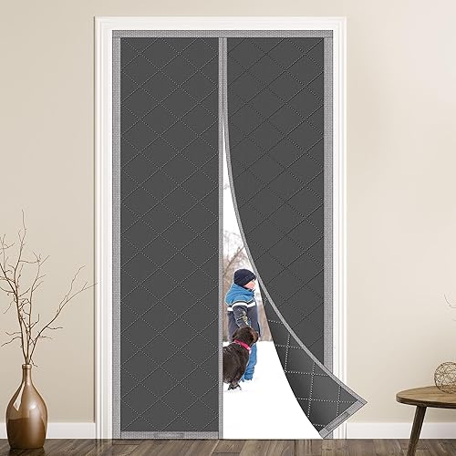 Miniatura 7 de TORRAMI Cortina magnética para puerta con aislamiento térmico, se adapta a puertas de 36 x 82 pulgadas, material Oxford grueso, para interiores y