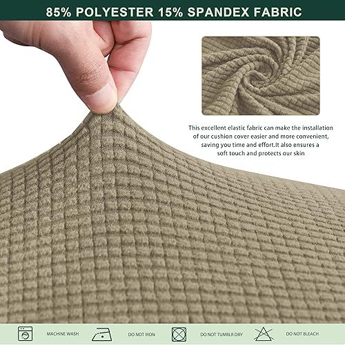 Vista 73 de CHUN YI - Funda elástica de cojín para sofá biplaza, funda de asiento de sofá con tela jacquard de elastano (mediana, color verde azulado) Verde