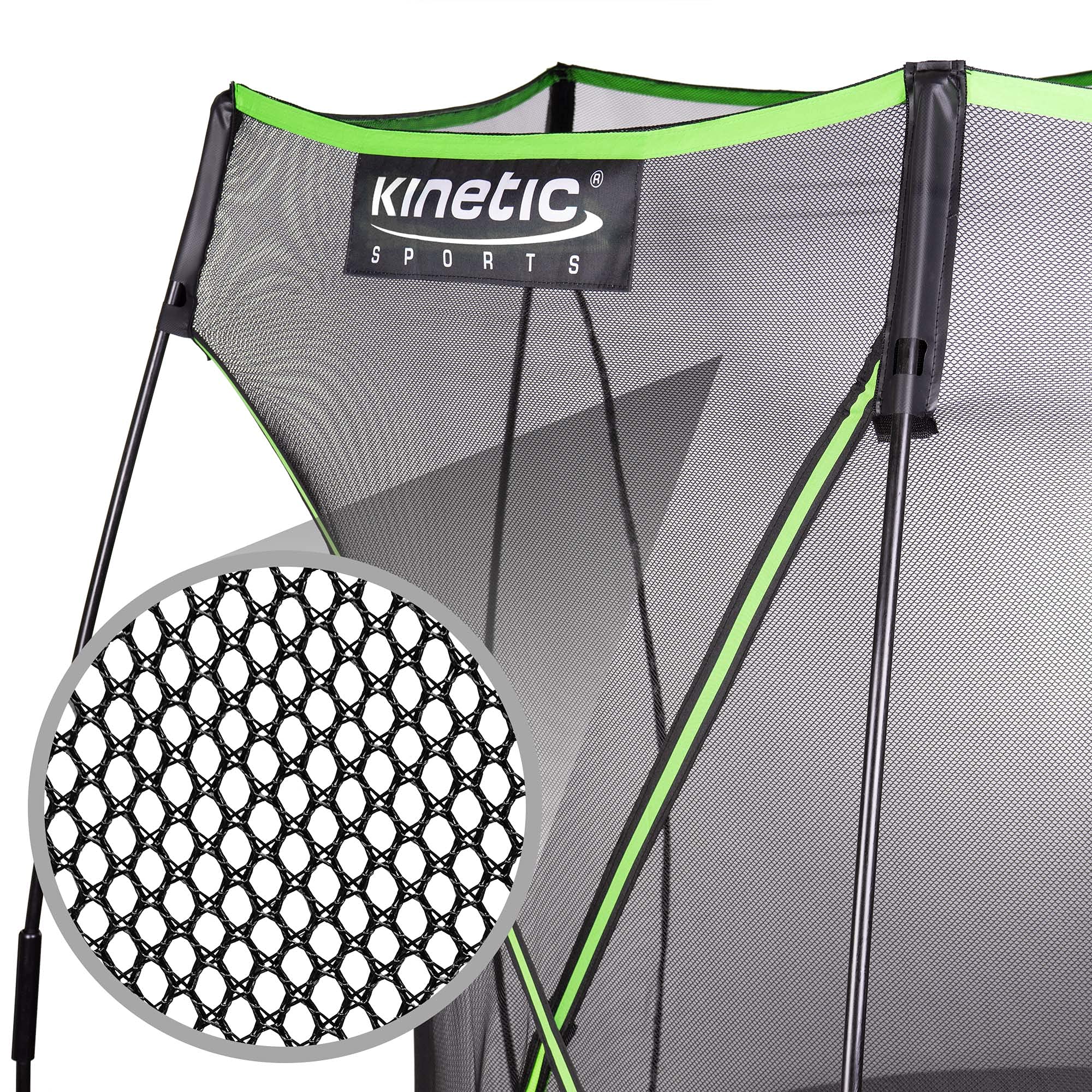 Kinetic Sports Sicherheitsnetz für 'Bungee Safety Elite' Trampolin - 244/305/366 cm mit Reißverschluss und Sicherheitsclips, UV beständig, Ersatznetz Netz Ersatznetz für Gartentrampolin