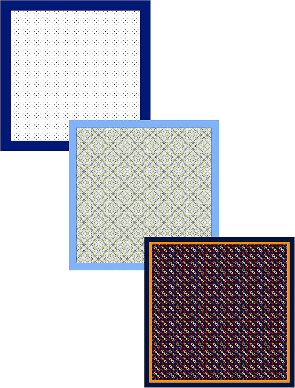 BELLUNO Pocket Square 6 pcs with 3 Folds Holders, Penetrating Printed Handkerchiefs Set for Men - Image 3