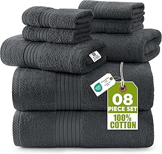 Utopia Towels: Juego de Toallas Premium de 8 Piezas, 2 Toallas de baño, 2 Toallas de Mano y 4 Paños de Lavabo. Algodón. pa...