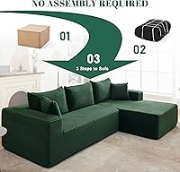 Vista 4 de 110” Cloud Sectional Couch, Boneless Sofa for Living Room, Modular Sectional Sofa with Deep Seat, Comfy Fluffy Couch with L-Shaped Chaise, No