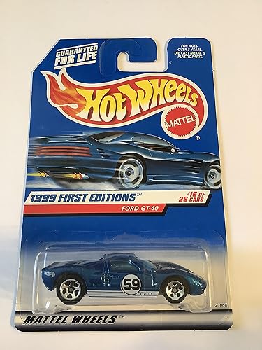 Mattel Hot Wheels 1999 First Editions - Coche a escala 164 para Ford GT-40 1626 color azul