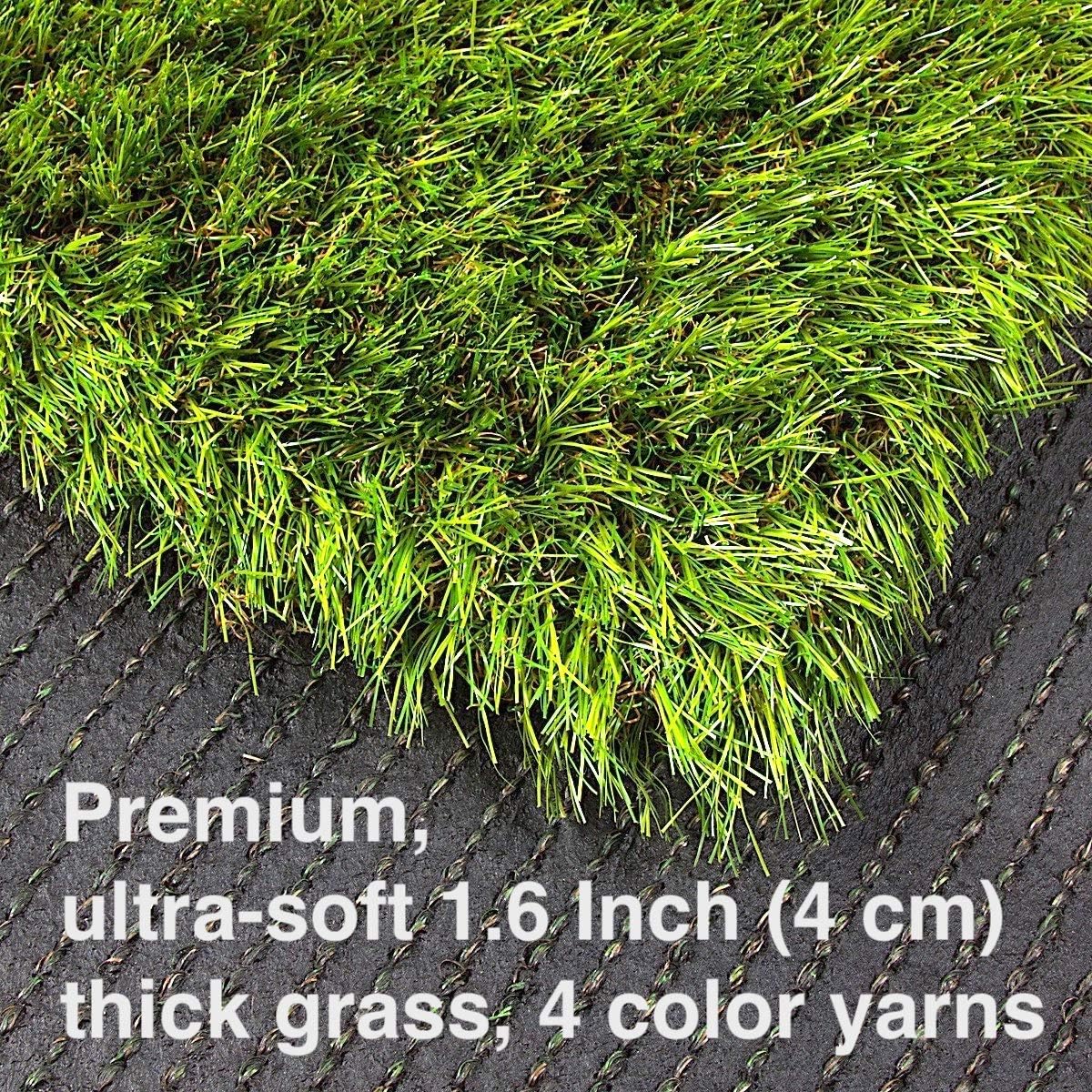 Artificial Grass Square Tiles - 12.2 x 12.2 Inch (4 Pack)