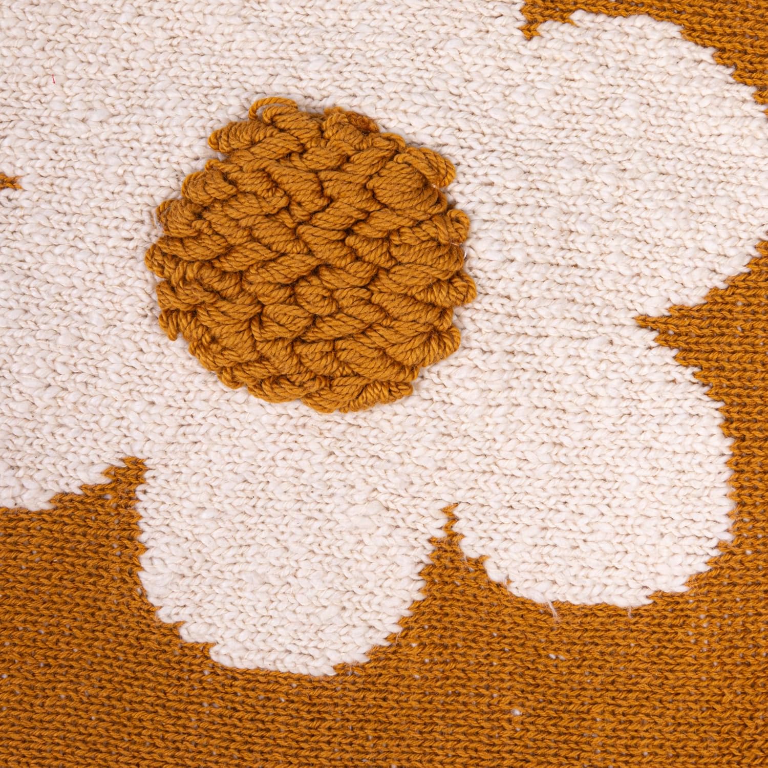 Creative Co-Op Cotton Knit Baby Blanket with Flower Prints, Multicolor