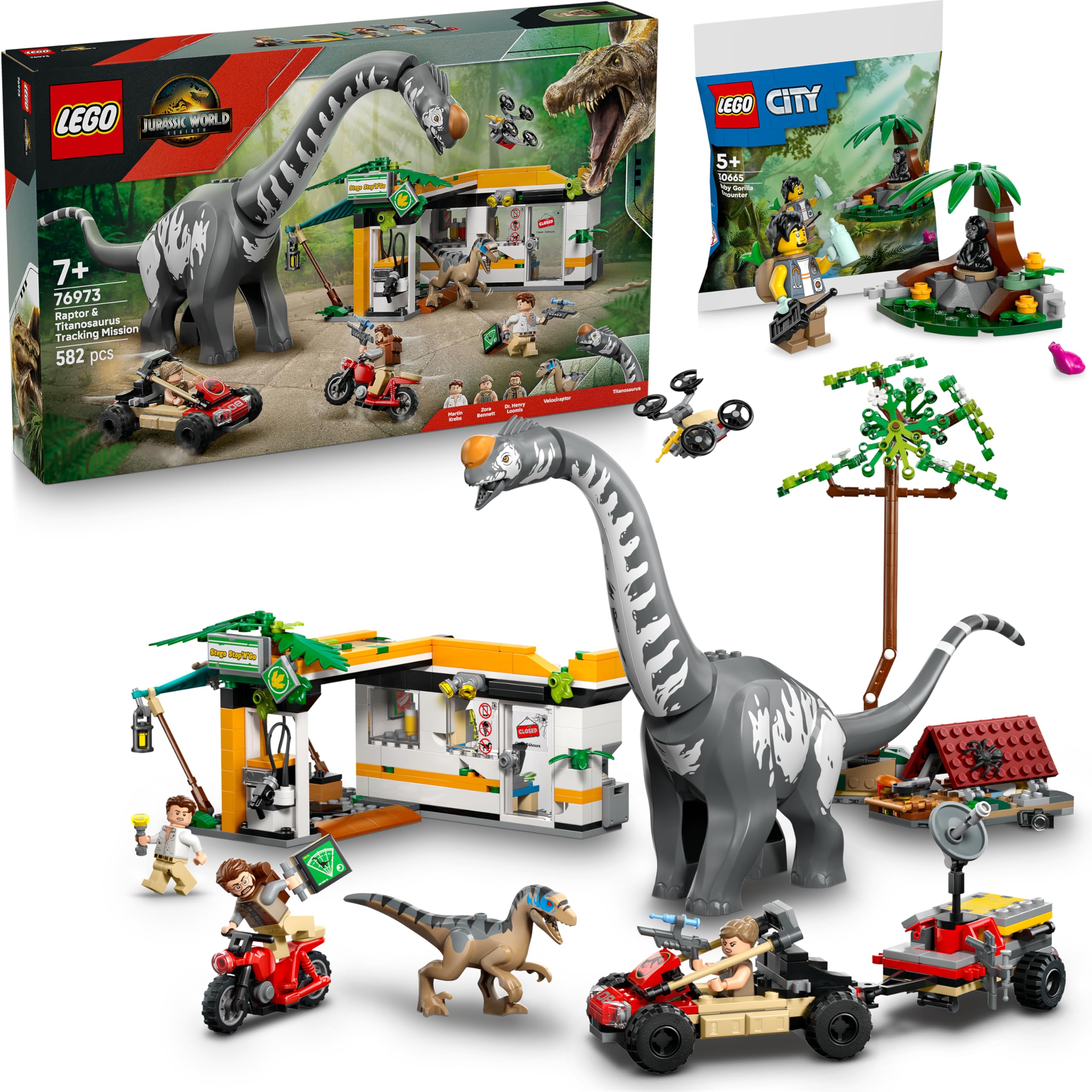 Lego Jurassic World Raptor & Titanosaurus: Large Track Search