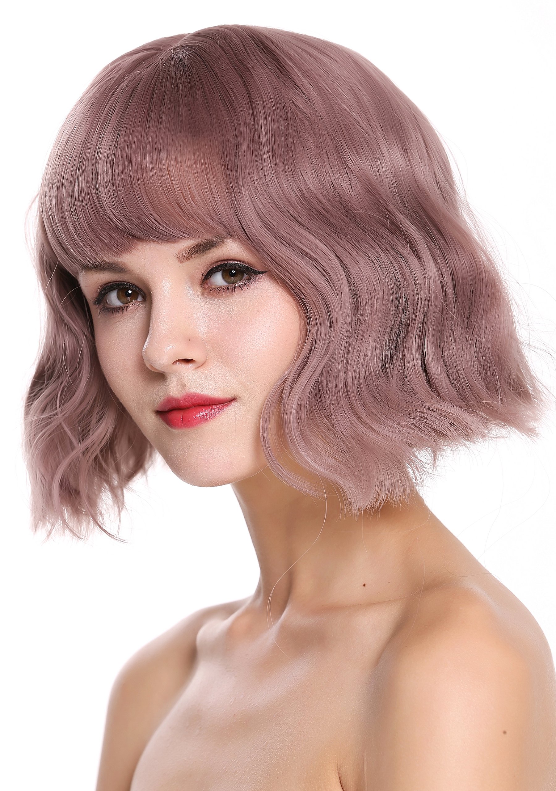 WIG ME UP - DL-052-612 Quality women's wig lady short fringe long-bob voluminous wild wavy waved pink rose faint rose - Image 3