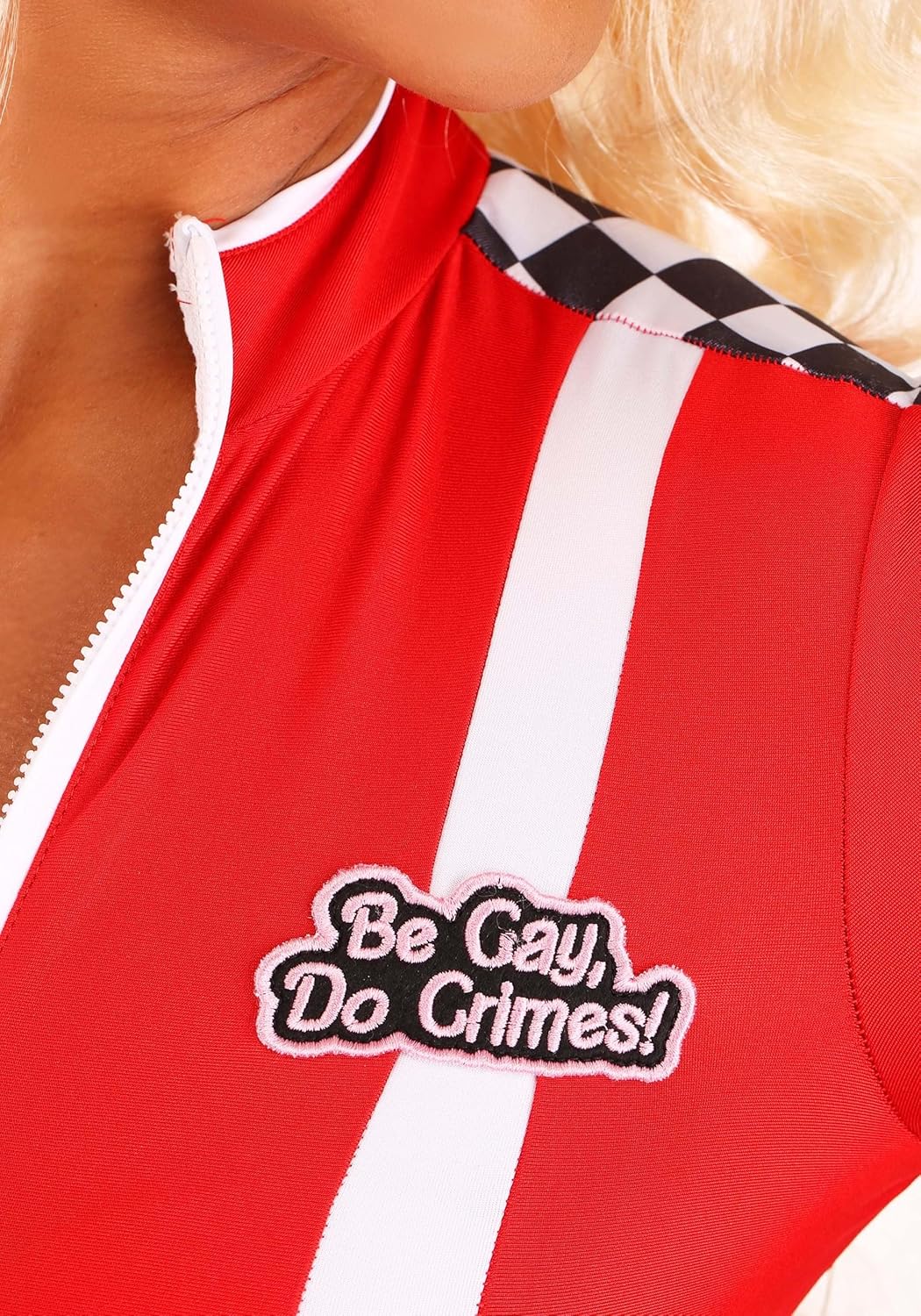 Drag Race Jumpsuit Costume, Pride Speed Racer Costume Women Men, Polyester And Spandex, Zipper Down Center Front - Image 4