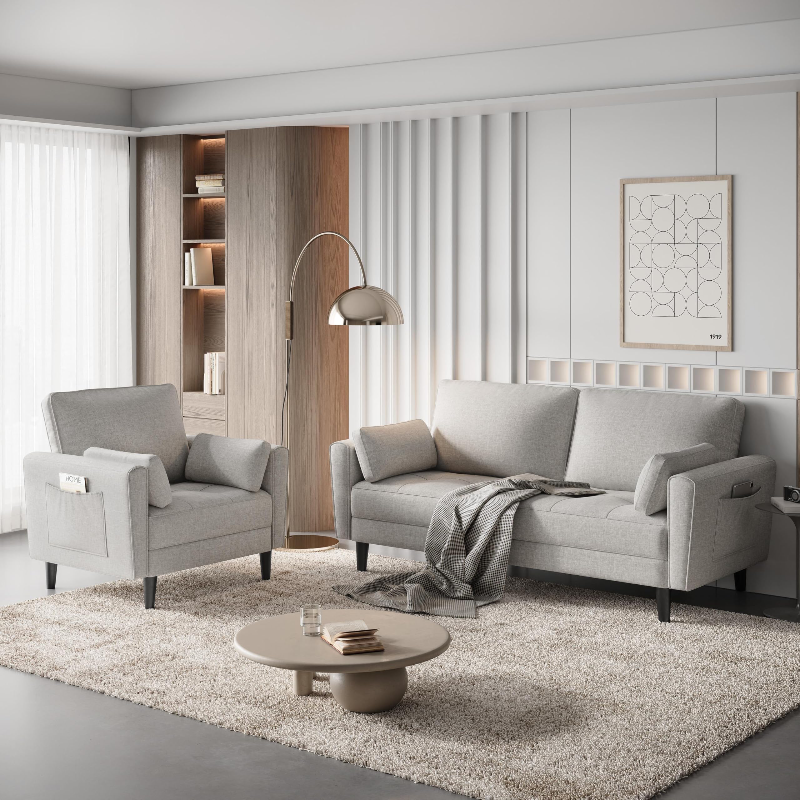 Divano IKAYAA 3 Posti In Similpelle - Moderno, Comodo, Per Soggiorno, Camera O Ufficio, Nero - Foto 9