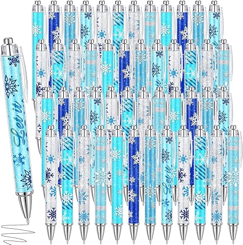 Miniatura 6 de Yeaqee 48 bolígrafos de Pascua con impresión retráctil de conejo a granel, huevo de Pascua, conejo, zanahoria, pollito y flor, bolígrafos de tinta