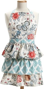 DII 26350 Blue Ikat Flowers Apron