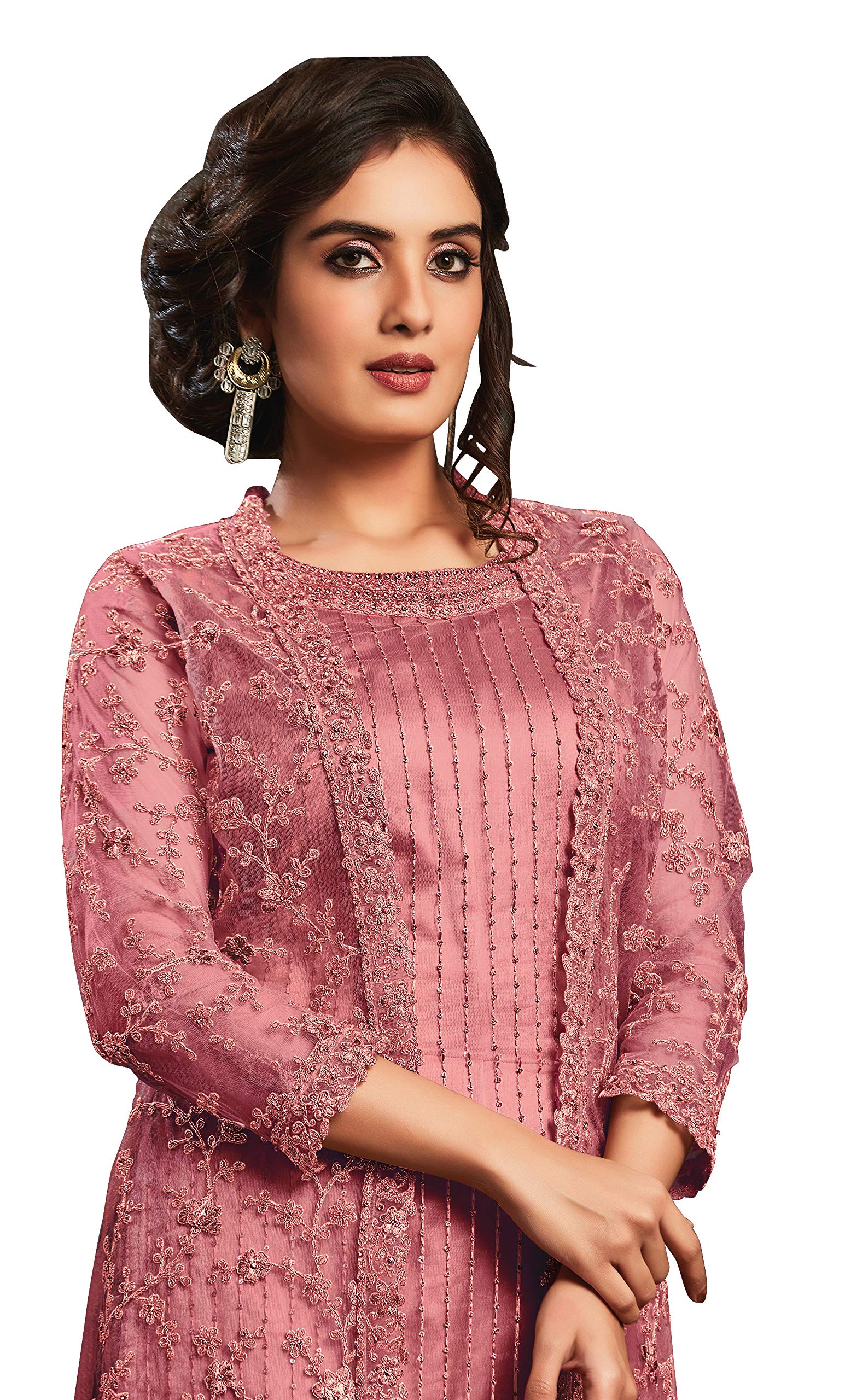 RUDRAPRAYAG Women's Anarkali Long Gown (4596-VRTN_Light Pink_Free Size)
