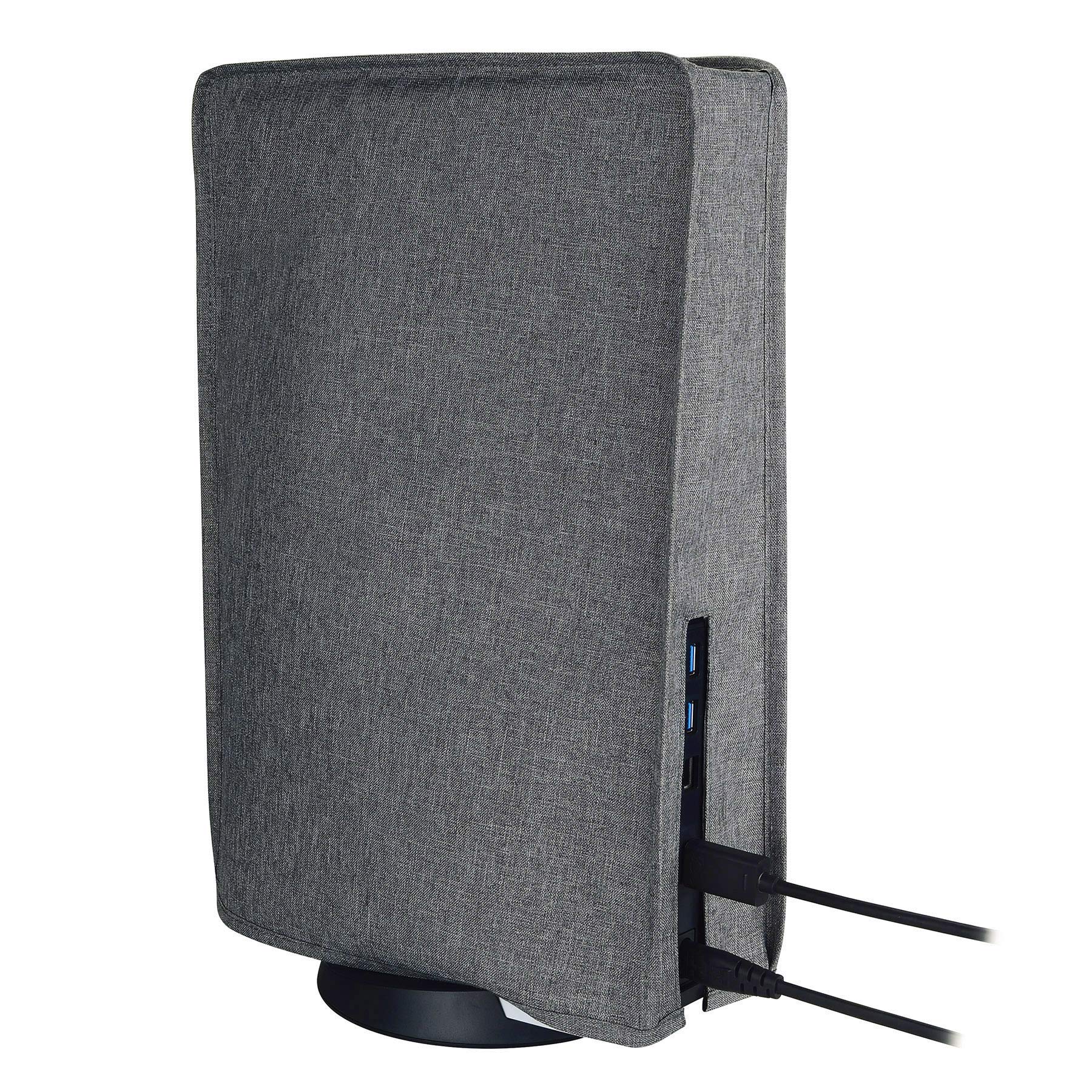 PlayVital Funda Antipolvo Vertical para ps5 - Cubierta Protectora Antirrayas y Anti-Agua, Doble Capa con Forro Suave, Compatible con ps5 Digital & Estándar, Accesorio para Consola (Gris) — view 8