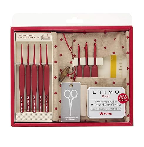 ETIMO Red Crochet Set Red Tulip TED001, 2.6 x 20.4